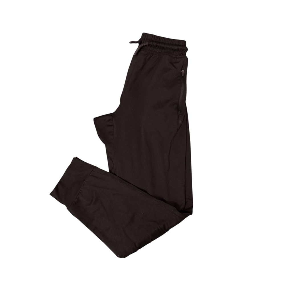Athletic Works Black Jogger Pants L/G (10–12) Elastic Waist Zipper Pockets